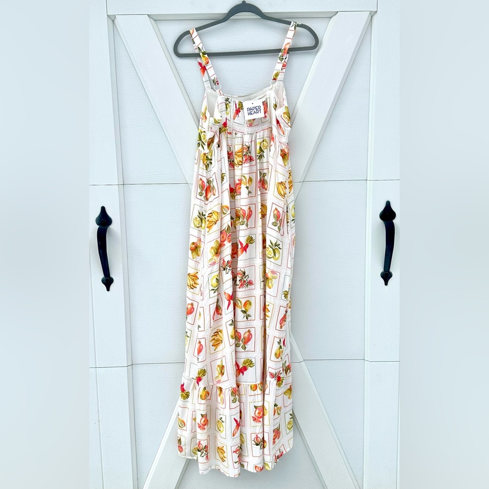 🔥Closet Clearout!🔥 Paper Heart Anthropologie Bright Citrus Fruit Maxi Dress - Picture 2 of 5